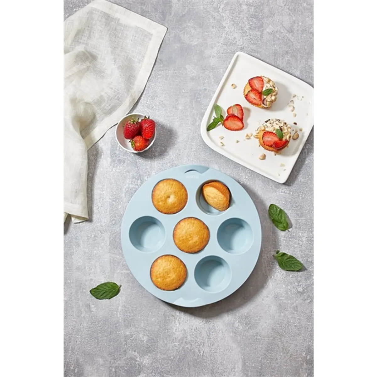 IRIS szilikon kerek muffin sütőforma 7 darabhoz, szürke, fekete vagy piros színű SL-3206 #3