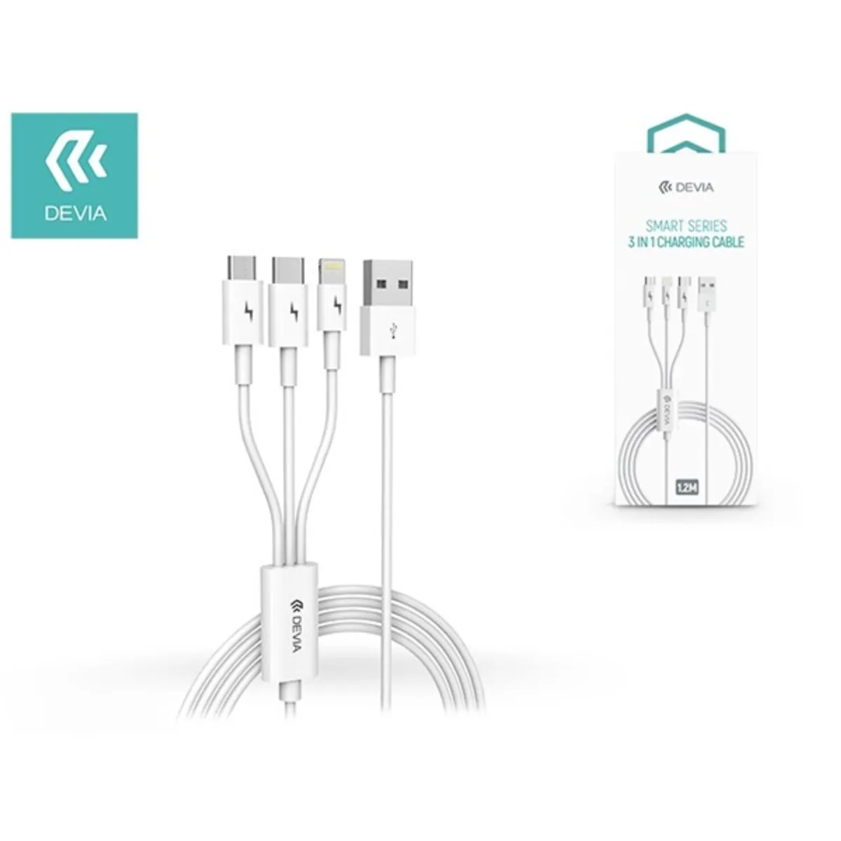 Devia ST329975 SMART 3in1 micro USB/Type-C/Lightning 1,2m töltőkábel #1