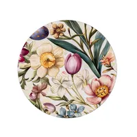 IRIS műanyag tálca, virág mintás, krém lila 33 cm