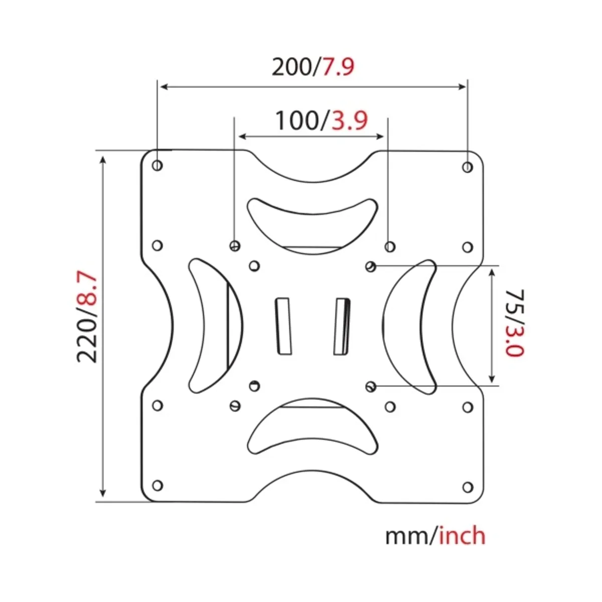 DIGITUS univerzális 200x200 fix fali konzol #3
