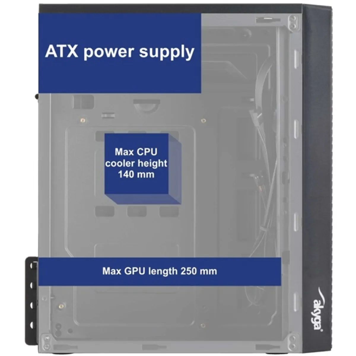 Akyga AK36BK táp nélküli mATX ház #9