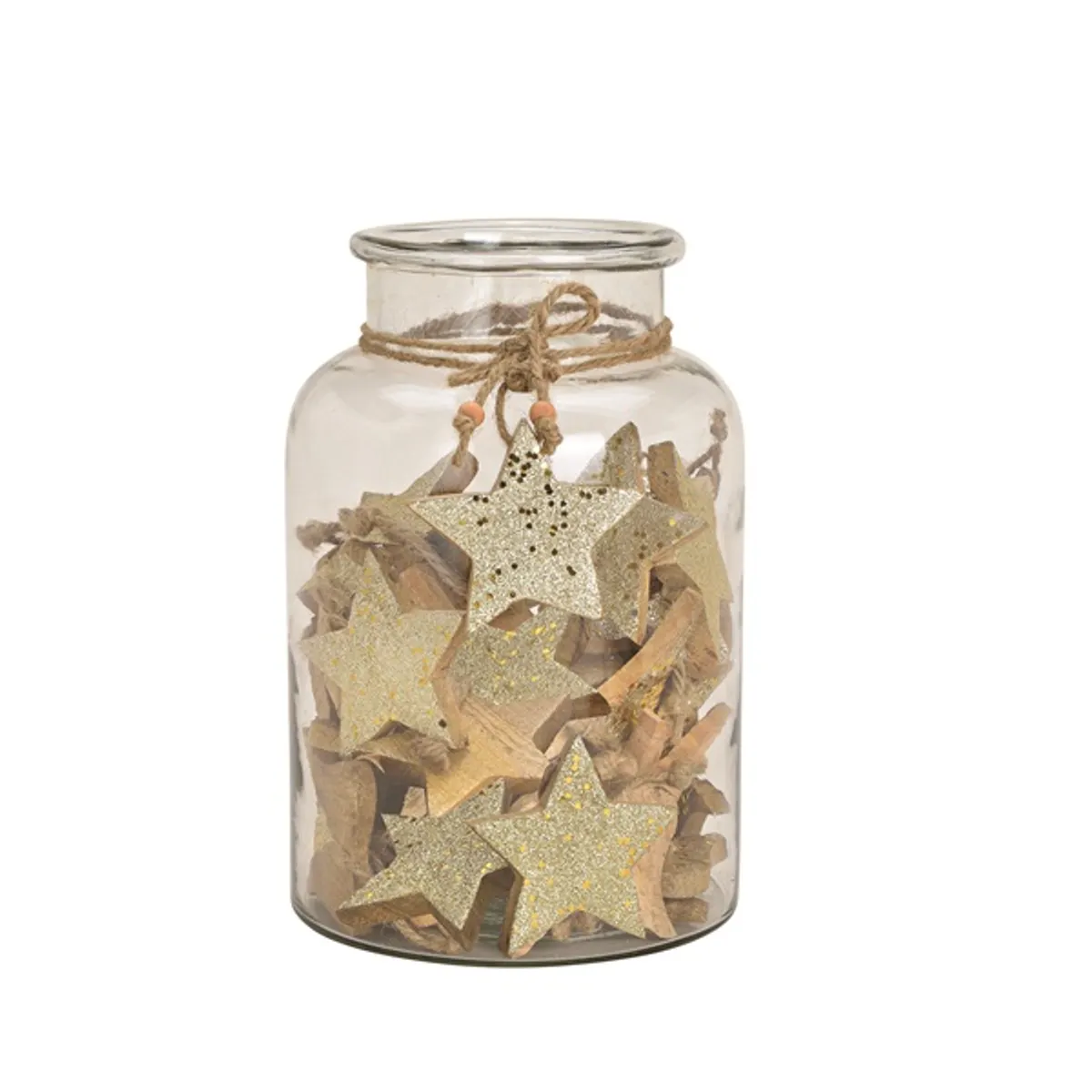 Csillag 8x8x1cm fa lógatható dísz #2