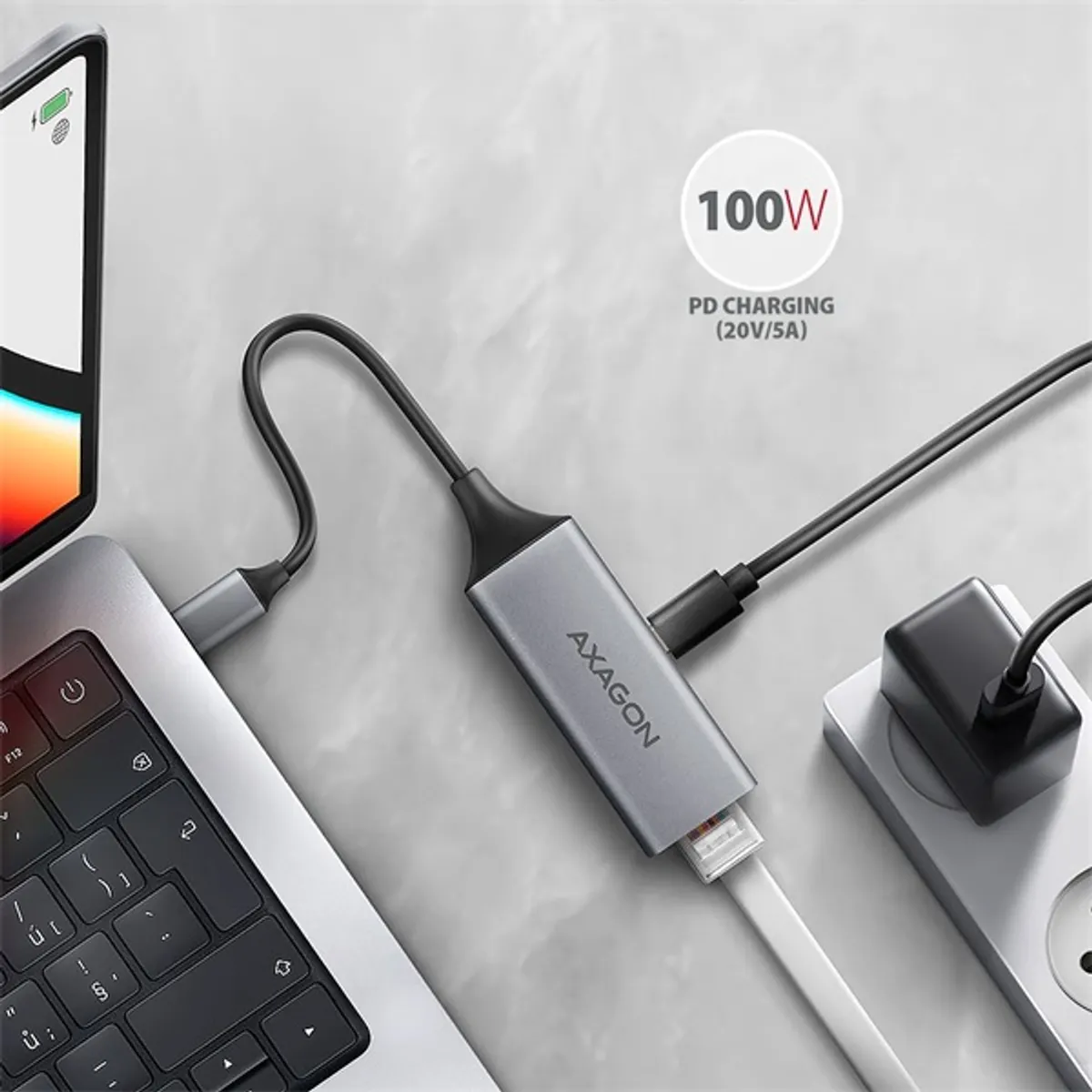 Axagon ADE-TXPD Kompakt alumínium USB-C 3.2 Gen1 Gigabit Ethernet 10/100/1000Mbit adapter #3