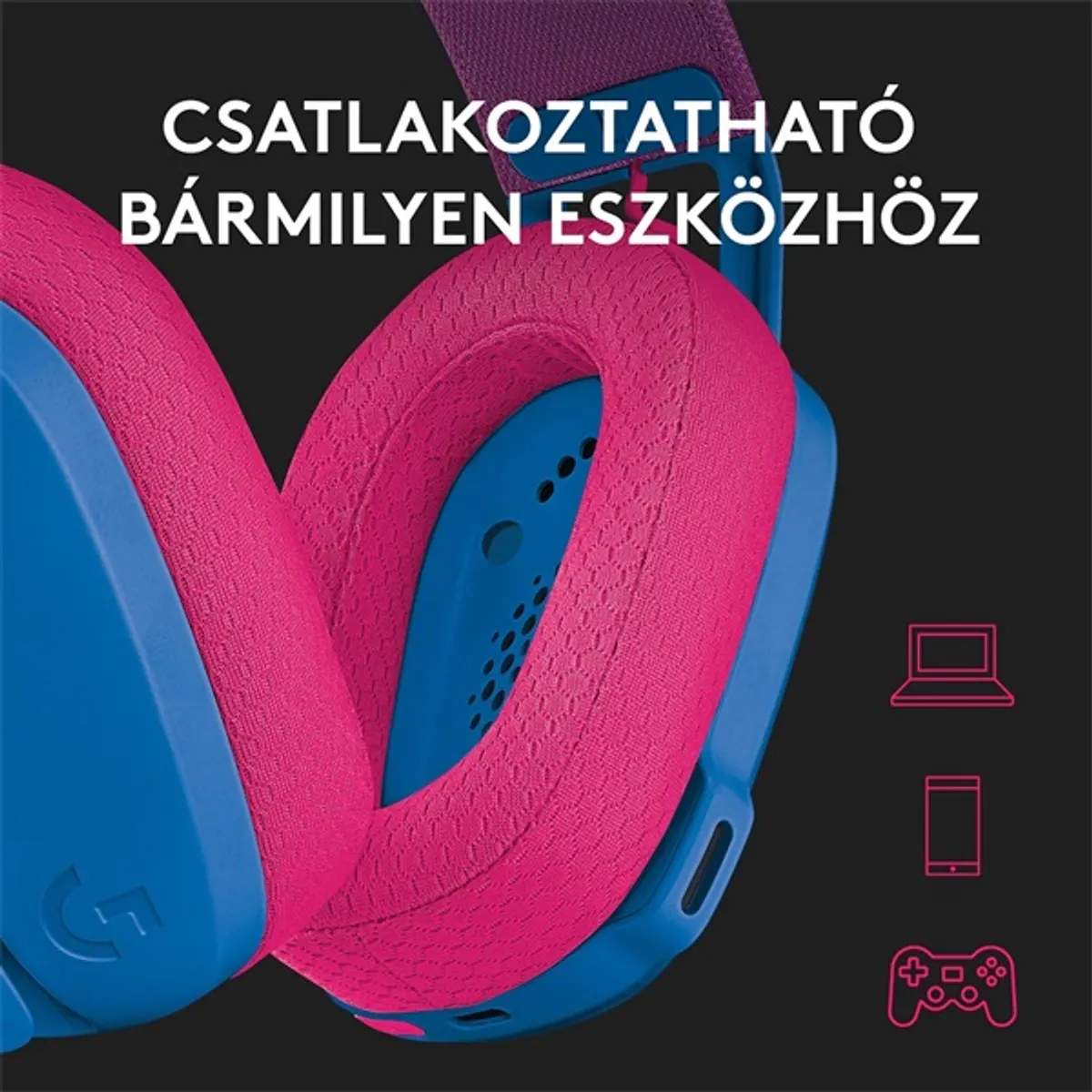 Logitech G435 Lightspeed Wireless kék gamer headset #8