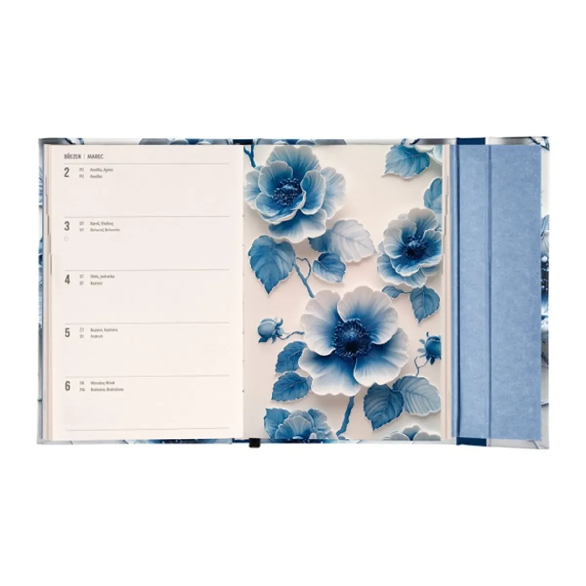 Realsystem 2026 Porcelain Flower 5412 B6 mágneses zsebnaptár #3