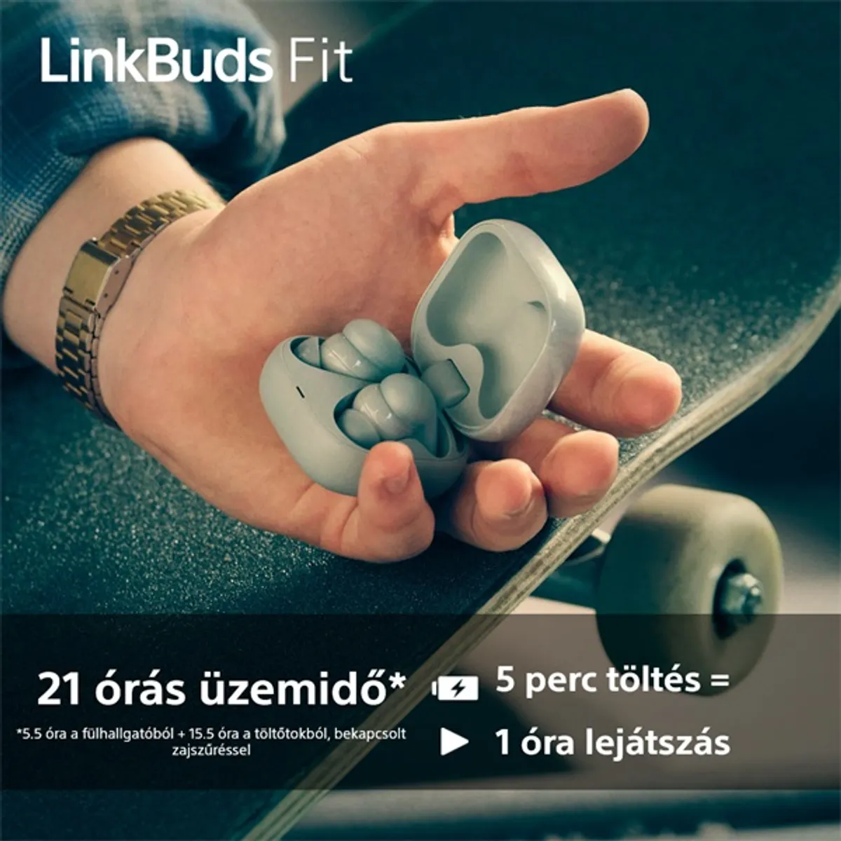 Sony WF-LS910N Linkbuds Fit zajszürős True Wireless Bluetooth zöld fülhallgató #10