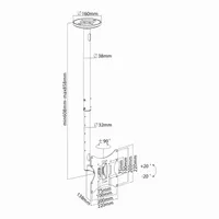 Sbox CPLB-28S 23"-43" VESA 200x200 dönthető, forgatható mennyezeti fali konzol #2