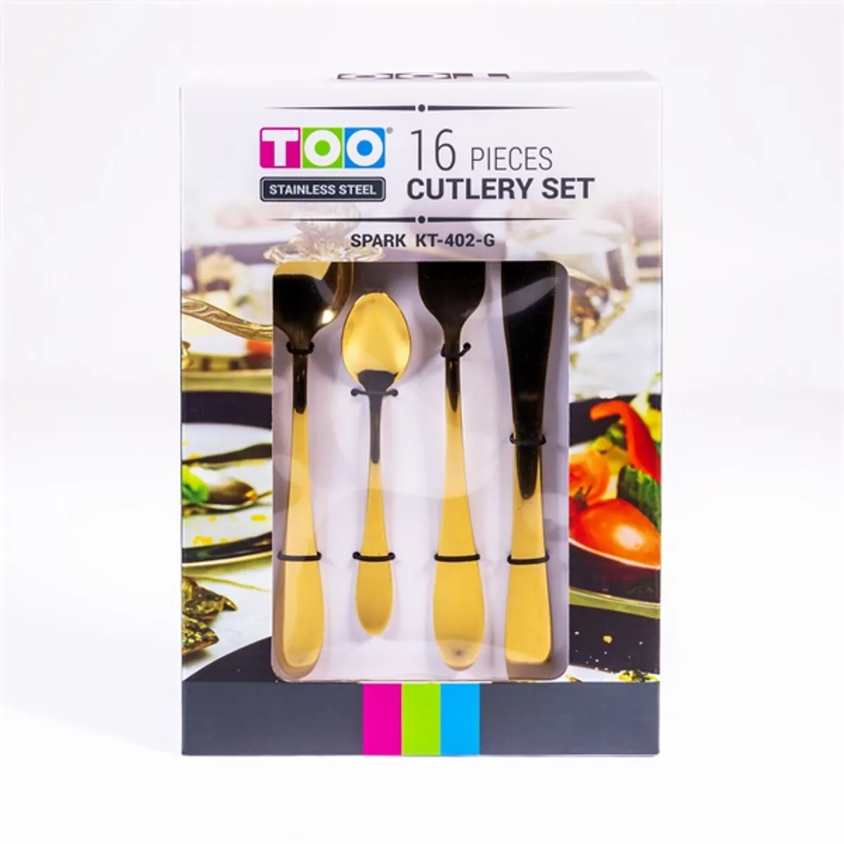 TOO KT-402 G Spark 16 db-os arany evőeszköz készlet #2