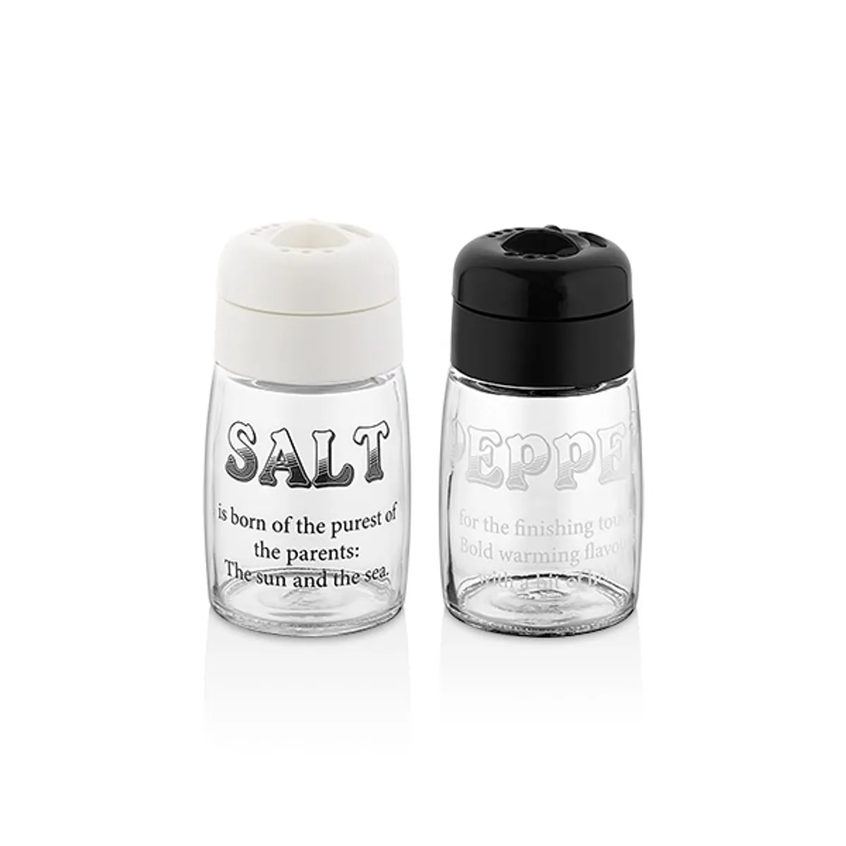 IRIS C-00382 Motto Salt&Pepper üveg fűszerszóró 2*100ml, fekete vagy elefántcsont színű #1