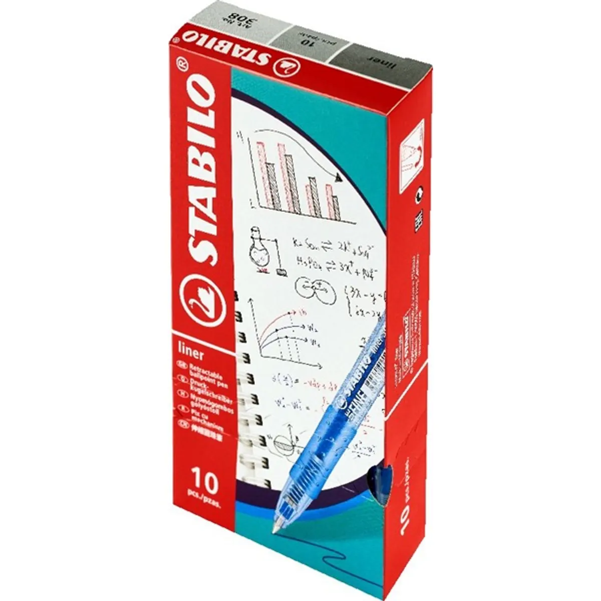 Stabilo Liner 308 10 db/csomag kék golyóstoll #1