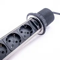 TOO PPS-309-4BR IP20, 4x 2P+F, szálcsiszolt asztalba süllyeszthető elosztó #5