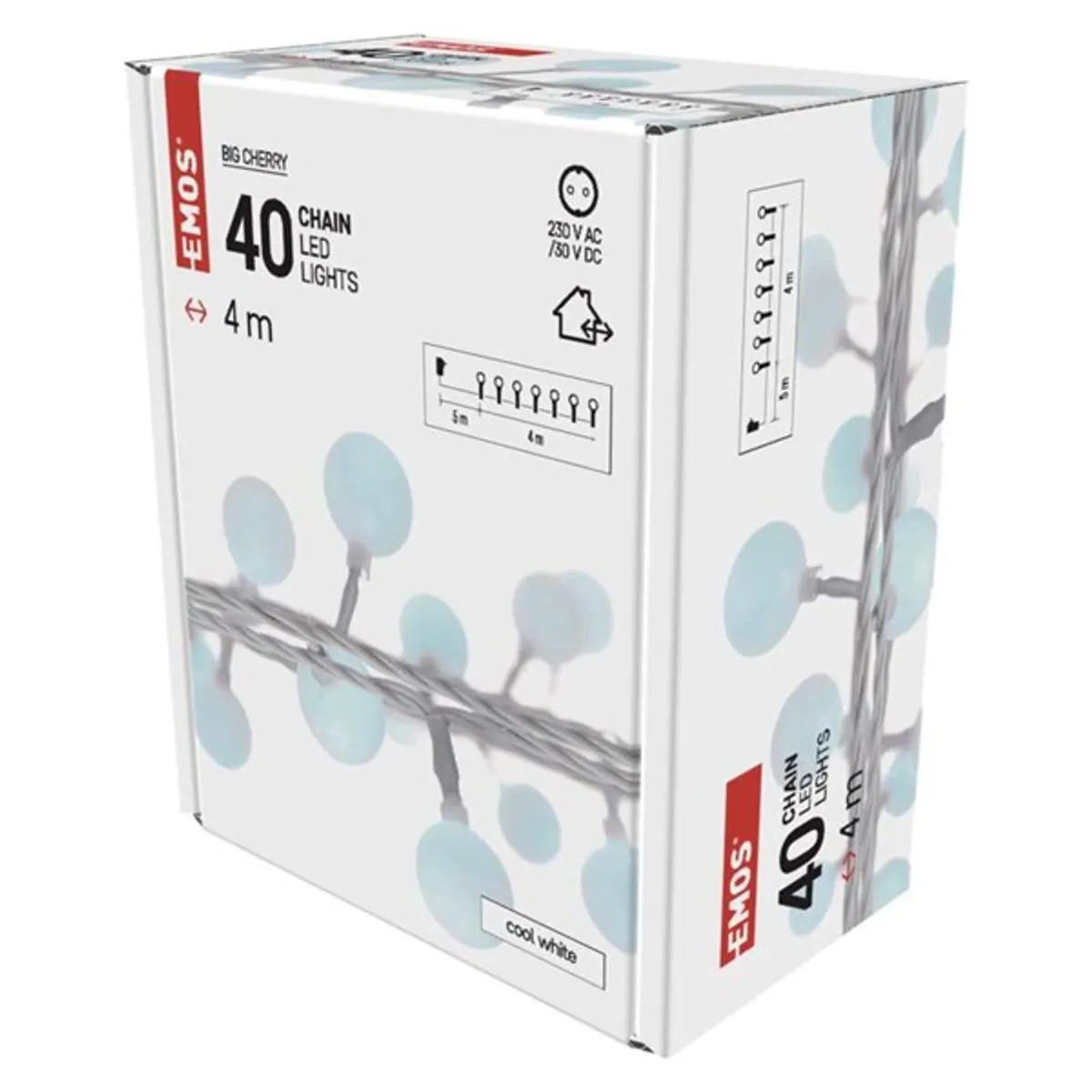 Emos D5AC01 4m/40LED/kül-beltéri/időzítős/hideg fehér/golyók LED fényfüzér #7