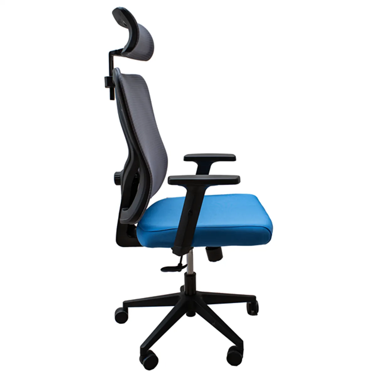 IRISOffice Eclipse kék/szürke ergonómikus, szövet-hálós irodai forgószék fej és háttámasszal #3