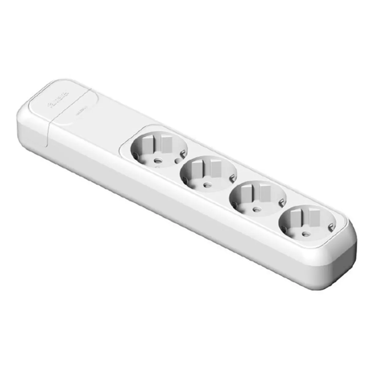 FAMATEL 2524 /hosszanti/ fehér 16A-250V négyes földelt szerelhető elosztó #1