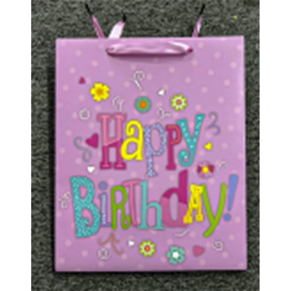 IRIS matt papírtasak Happy Birtday lila 26 x 32cm #1