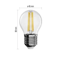 Emos ZF1120 E27 / 3,4 W (40 W) / 470 lm / meleg fehér filament gyertya LED izzó #2