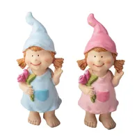 IRIS dekor műgyanta lány+rózsa 2 szortiment kék/rózsaszín 11,8cm