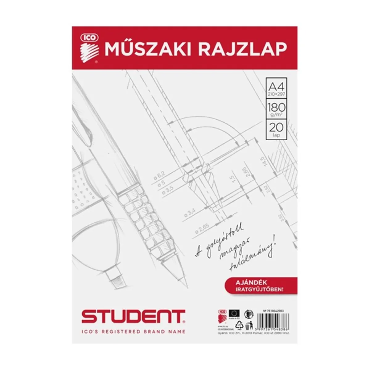ICO Student műszaki A4 20lapos rajzlap #1