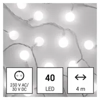 Emos D5AC01 4m/40LED/kül-beltéri/időzítős/hideg fehér/golyók LED fényfüzér #3