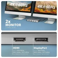 Axagon HMC-CUB83X2 USB-C 10Gbps DUAL 4K DISPLAY 7in1 hub #5