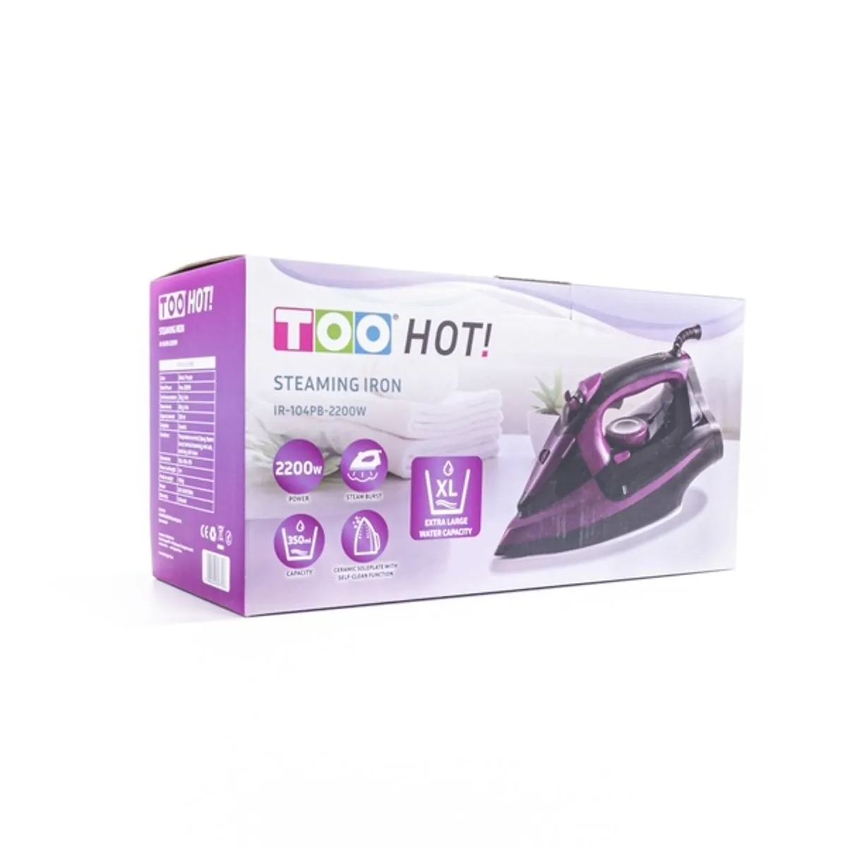 TOO IR-104PB-2200W lila-fekete gőzölős vasaló #5