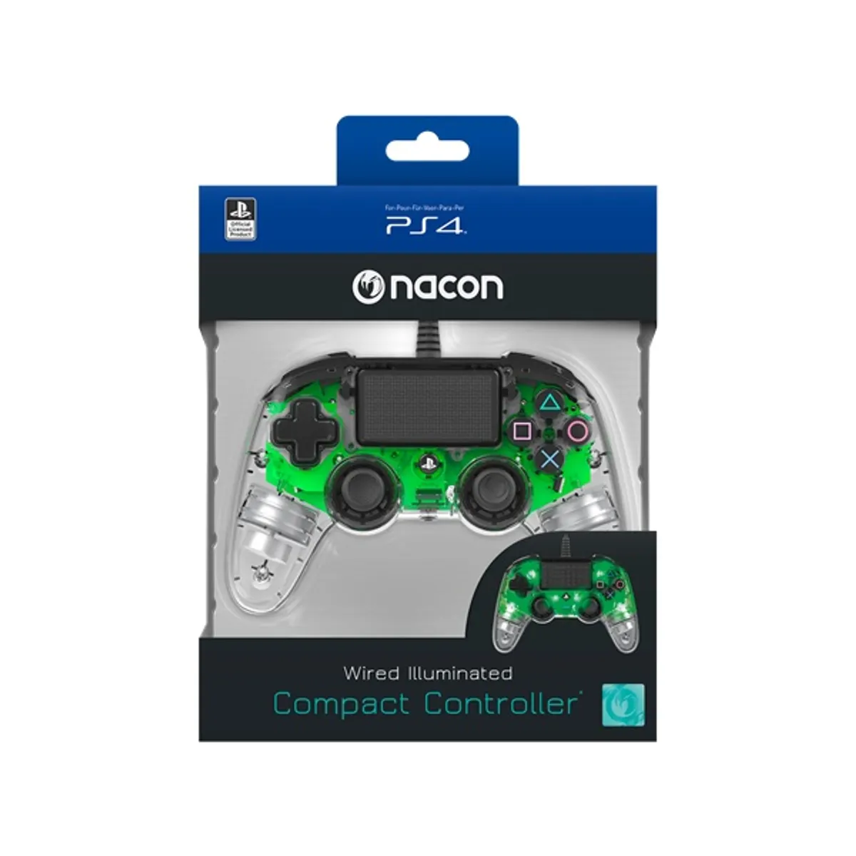 Nacon 2804956 Compact PS4 vezetékes átlátszó-halványzöld kontroller #1
