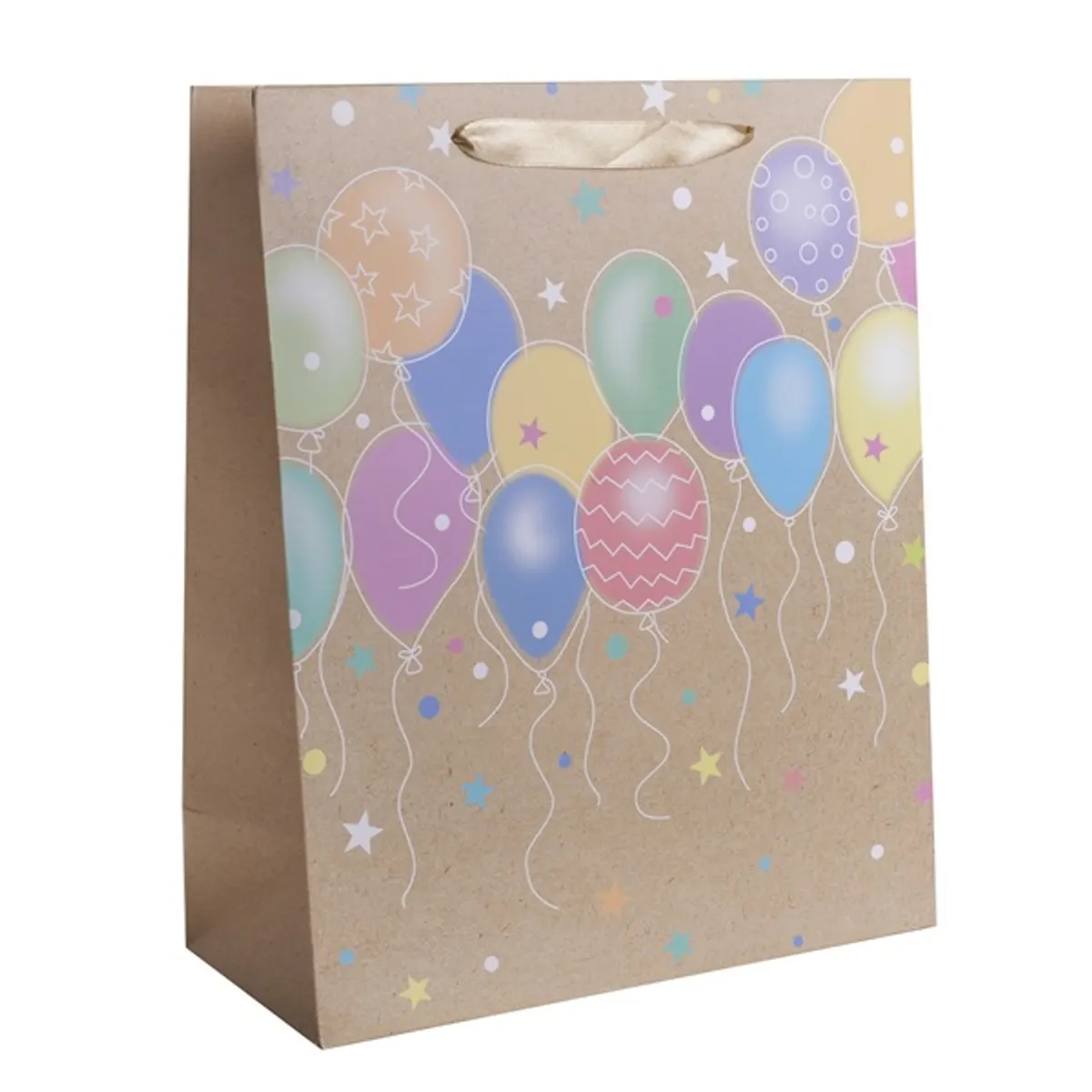 Iris színes lufik arany papírtasak matt 31*42 cm #1