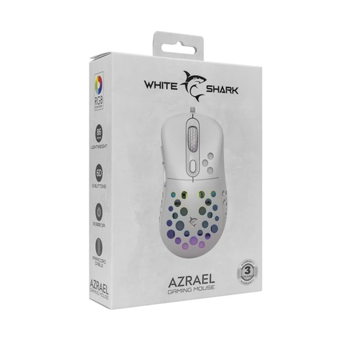 White Shark AZRAEL GM-5013W fehér gamer egér #7