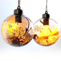 Iris Gömb alakú /E/ 8cm meleg fehér műanyag-akril LED-es fénydekoráció #2