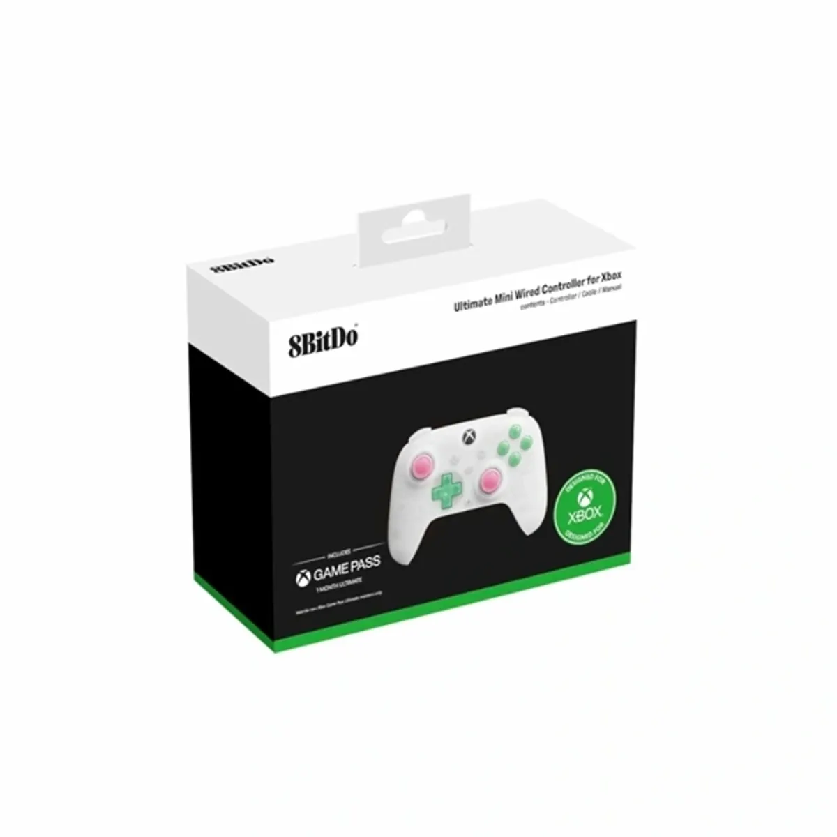 8Bitdo Ultimate Mini, Xbox Series X|S, Xbox One, PC, Official, Hall-Effect, áttetsző fehér vezetékes kontroller #6