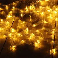 Iris Csillag alakú fix fényű/2,5m/távirányítós/meleg fehér/12db LED-es USB-s fényfüzér, fénydekoráció #3