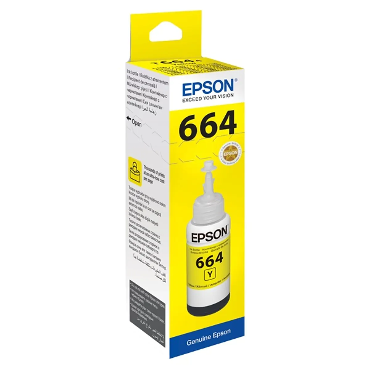 Epson C13T66444A T6644 70ml EcoTank kompatibilis sárga tintapalack #2