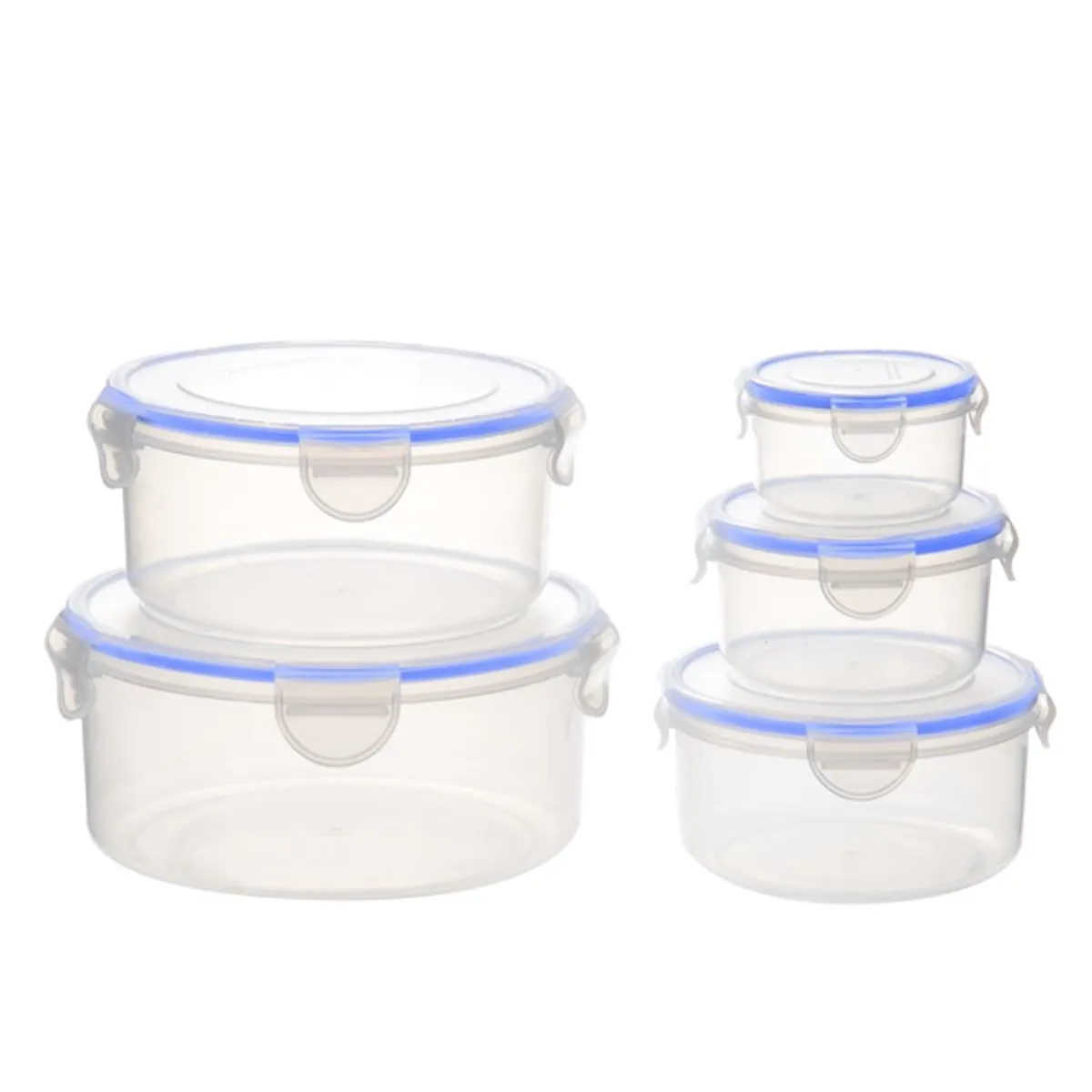 TOO KT-142 5 db-os kerek ételtároló doboz szett 400ml+800ml+1.500ml+2.300ml+3.600ml #6