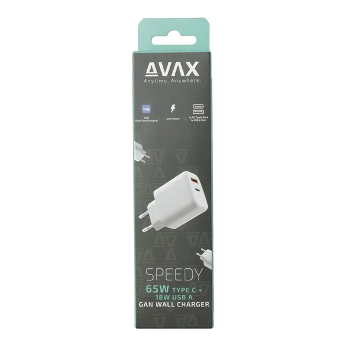 AVAX CH360 SPEEDY 65W GaN USB A (QC)+Type C (PD3.0) fehér hálózati töltő #5