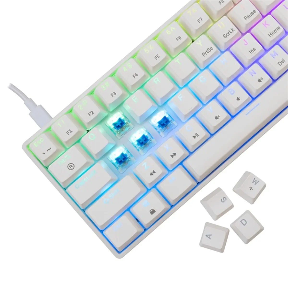 White Shark SHINOBI 2 GK-004223W/BL-HU HUN fehér mechanikus (blue switch) gamer billentyűzet #3