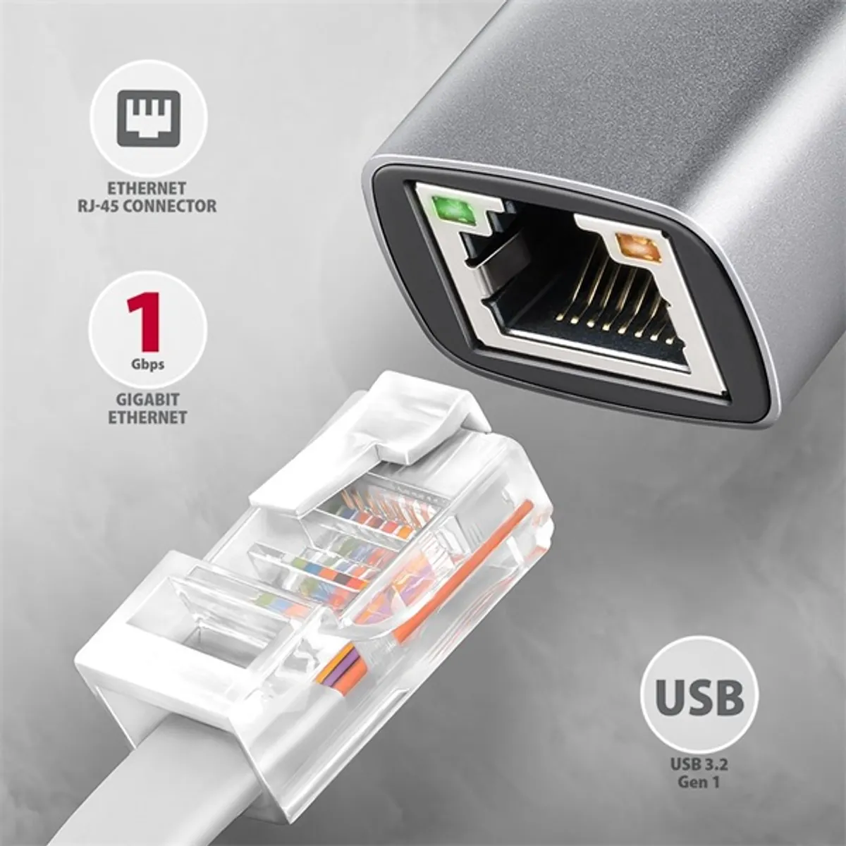 Axagon ADE-TXPD Kompakt alumínium USB-C 3.2 Gen1 Gigabit Ethernet 10/100/1000Mbit adapter #2
