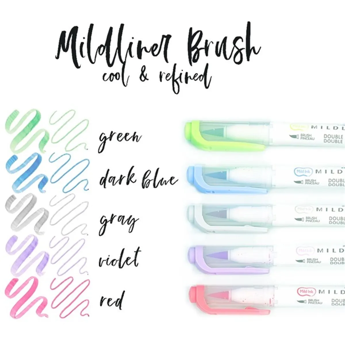 Zebra Mildliner Brush Cool&Refined  5db-os kettős végű ecset marker #2