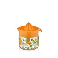 IRIS C-00203 Fresia mintás citromfacsaró üveg tárolóval 300ml, narancs vagy citromsárga színű #2