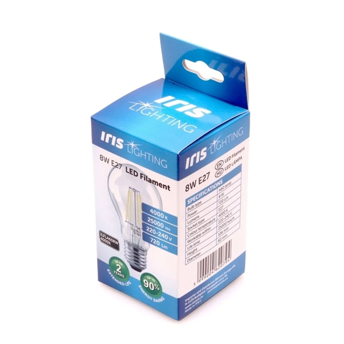 Iris Lighting Filament A Bulb E27 FLA60 8W/4000K/720lm LED fényforrás #3