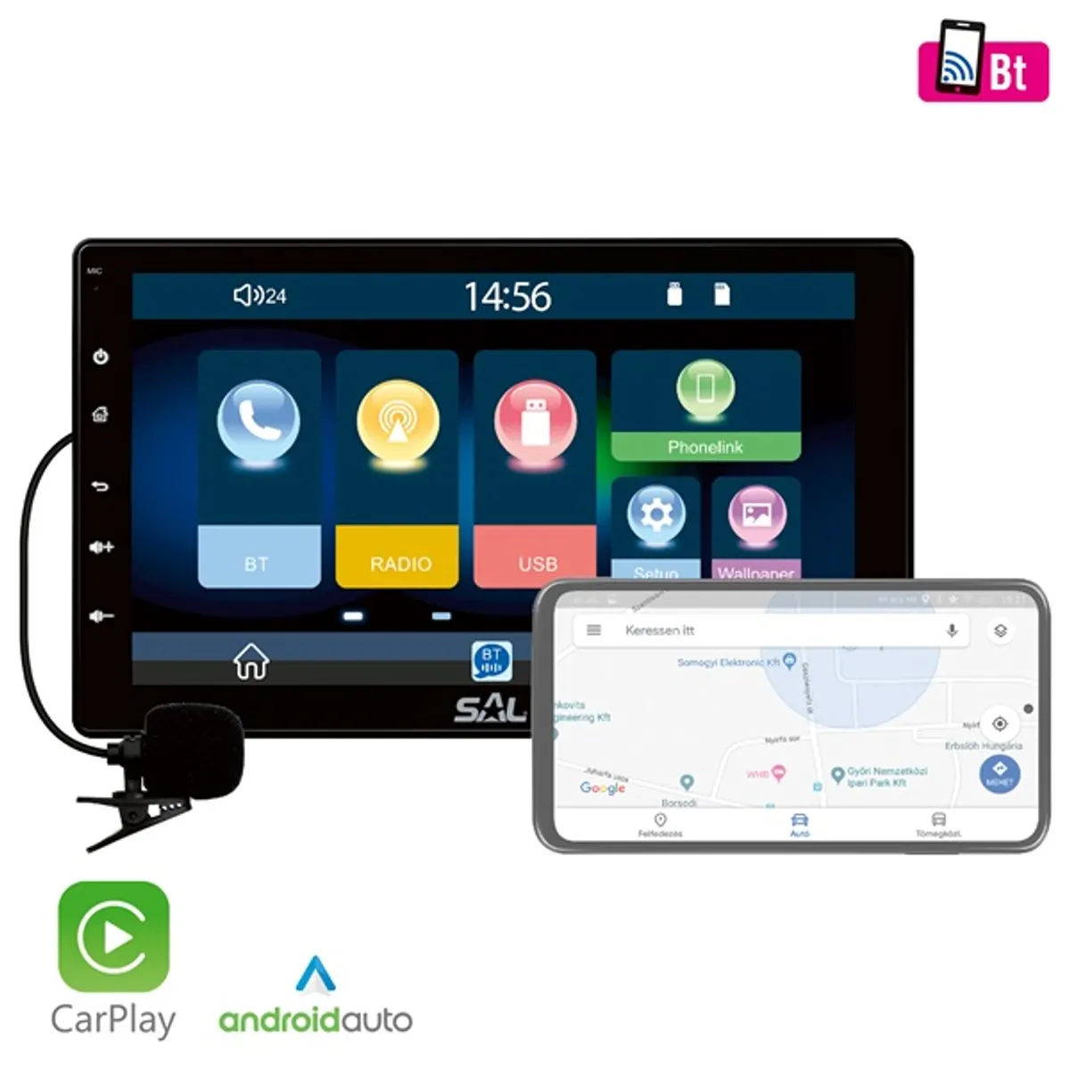 SAL VB X1000 9" USB/microSD/Bluetooth/AUX/AM/FM smart autóhifi fejegység #1