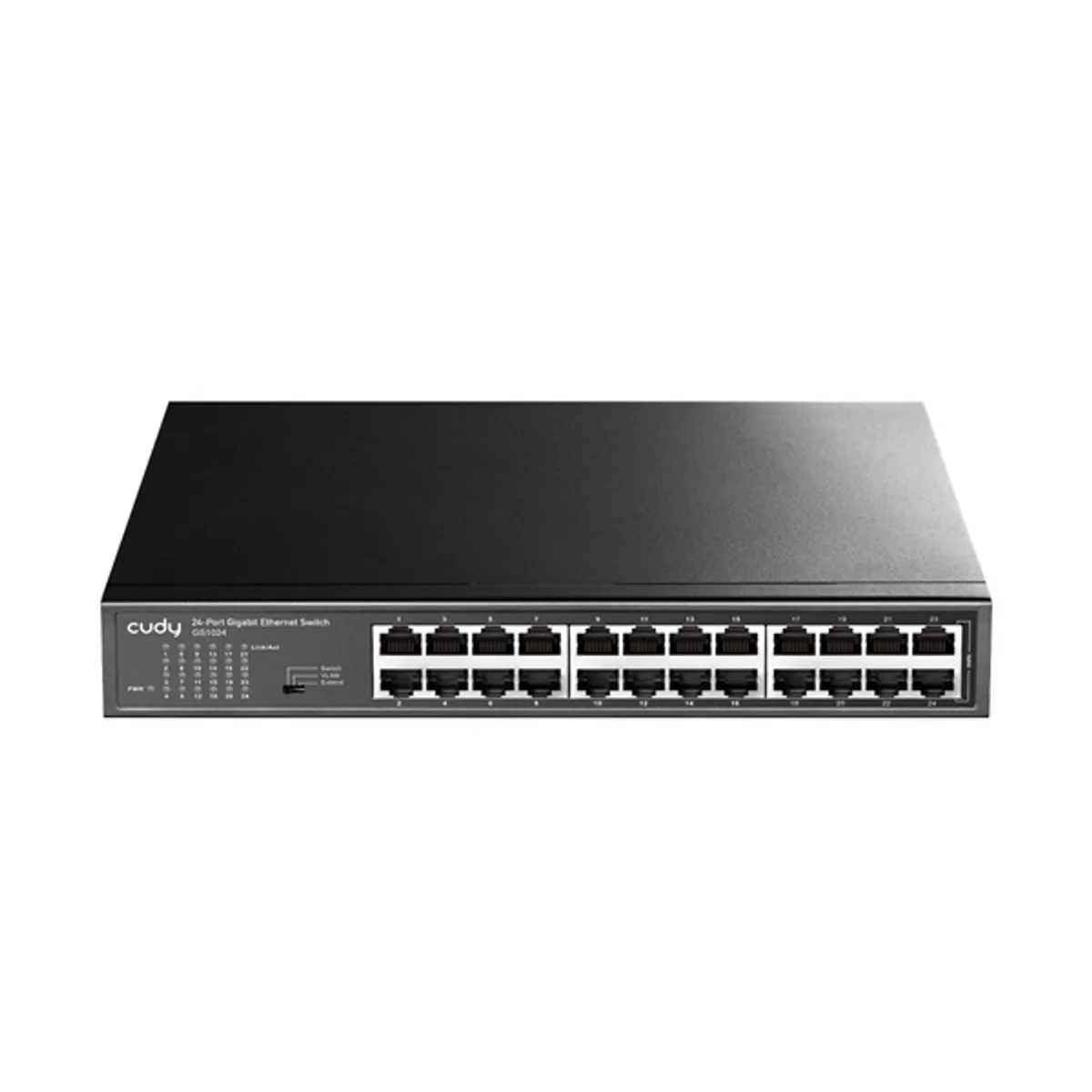 CUDY GS1024 24 portos Gigabit, VLAN/Extend mód, fém ház, fekete asztali Switch #1