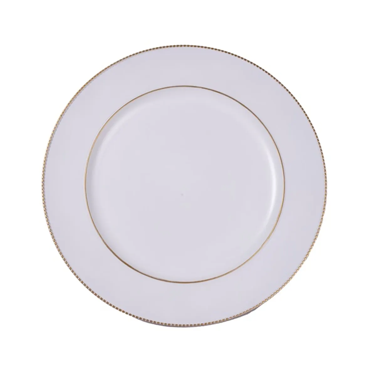 IRIS műanyag tálca, arany dísz széllel, fehér 33 cm #1