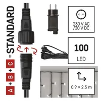 Emos D1CC03 CNT 2,5m 100LED IP44 12W időzítős hideg fehér jégcsapok kezdő készlet #6