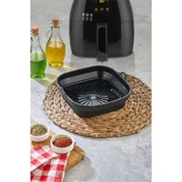 TOO összecsukható négyzetes szilikon forma forrólevegős sütőhöz (air fryer) 21cm*21cm, szürke, fekete vagy piros SL-3251 #4