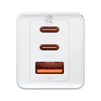 Baseus CCGP120202 GaN5 Pro 65W 2xUSB C/USB fehér töltő #4