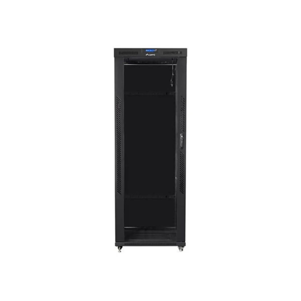 Lanberg FF01-8842-12BL 19" 42U SZÉL:800mm MÉLY:800mm MAG:2097mm LCD lapraszerelt üvegajtós fekete rack szekrény #1