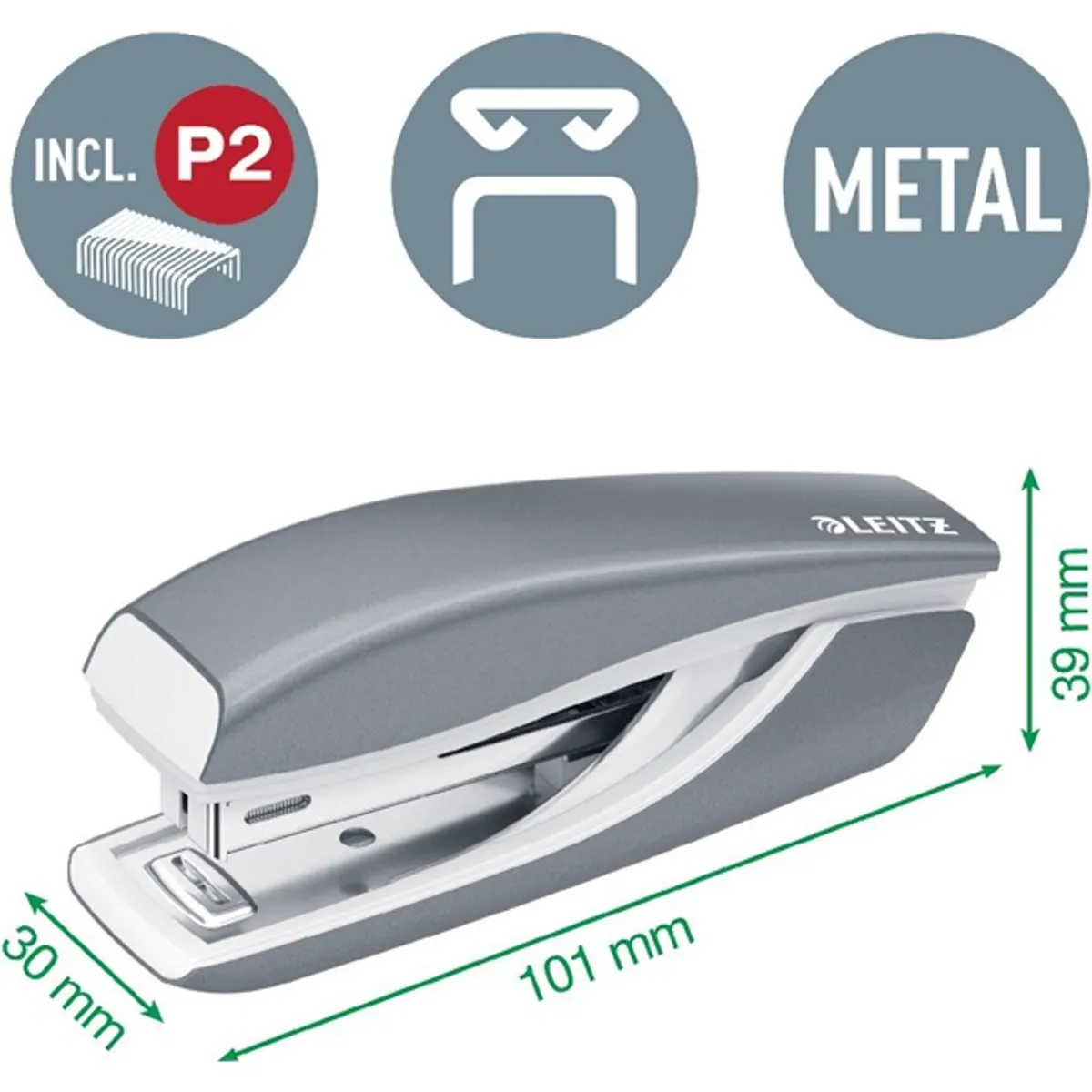 Leitz WOW 10 lap piros mini tűzőgép és lyukasztó szett #3