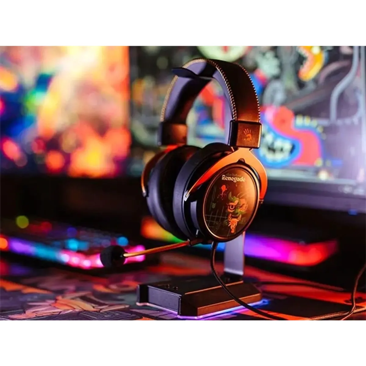 A4-Tech Bloody M595 Renegade Midnight USB fekete-sárga gamer headset #6