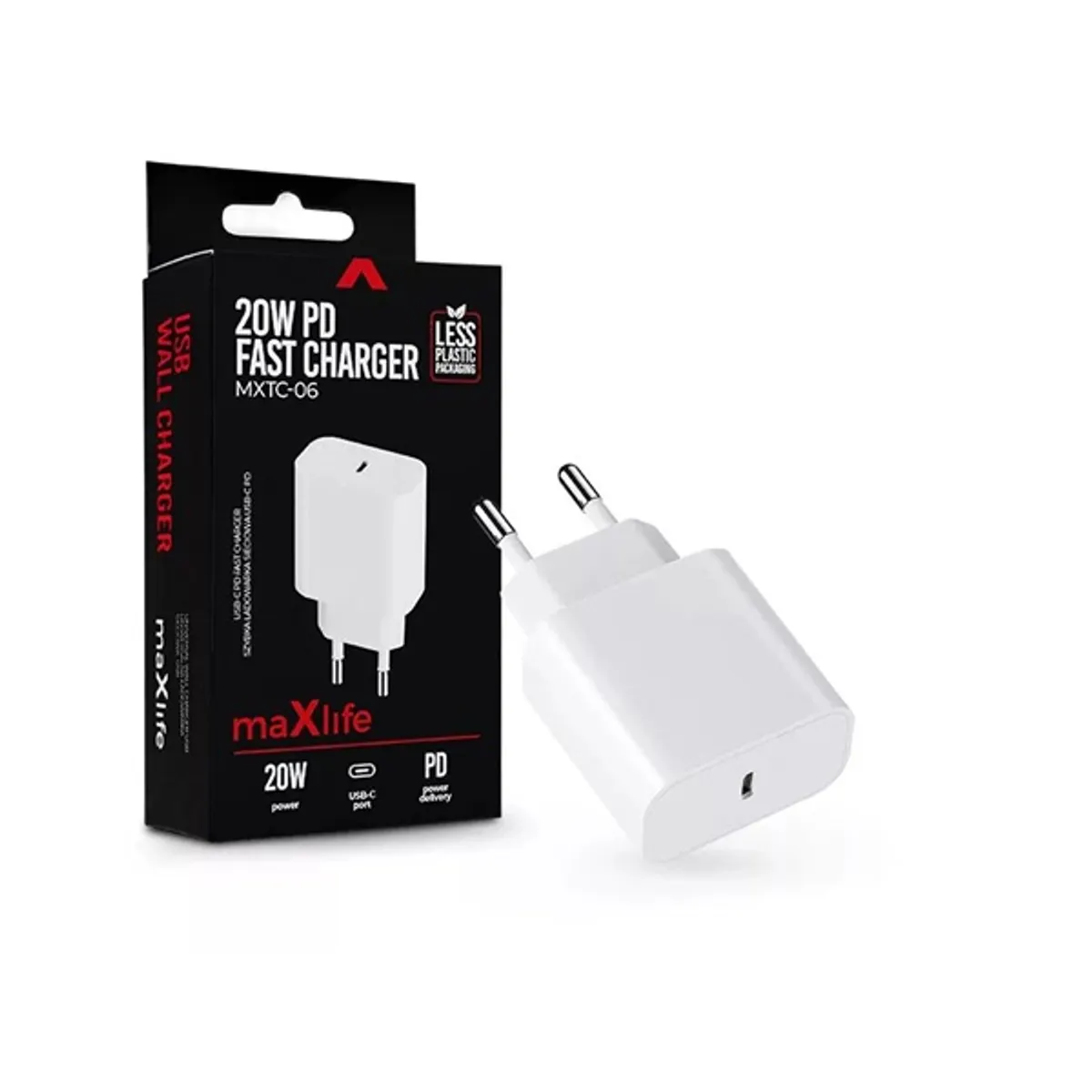 Maxlife ML063380 PD+QC 20W Type-C fehér gyorstöltő adapter #1
