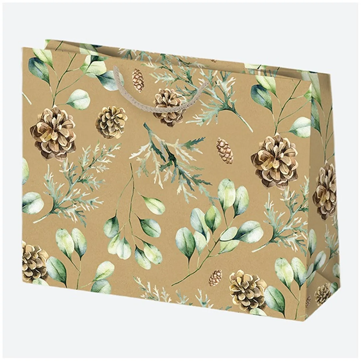 IRIS Karácsonyi EKO kraft papír ajándéktasak, 300x230x100 mm, különböző színekben és mintával #4